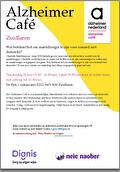 Flyer Alzheimer Café Zuidlaren. Donderdag 21 mei 2026. Van 19.30 tot 21.00 uur in De Enk in Zuidlaren. Thema: Mantelzorg rond dementie. Wat betekent het om mantelzorger te zijn voor iemand met dementie? Charlotte Baselmans en Anne-Wil Huberts geven vanavond een interactieve avond voor de mantelzorger. Charlotte werkt bij Icare en Anne-Wil bij Bloezem ze zijn casemanager en willen met de mantelzorger een gesprek aan gaan. Wat betekent het om mantelzorger te zijn voor iemand met dementie? Ook is er ruimte om onderling met elkaar in gesprek te gaan met de casemanagers.